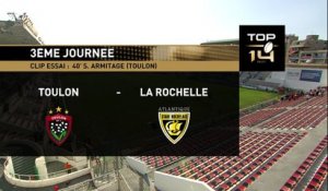 TOP 14 - Toulon - La Rochelle : 45-24 - ESSAI Steffon ARMITAGE (TLN) - Saison 2015/2016