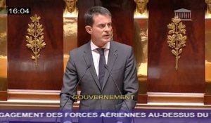 Engagement des forces aériennes au-dessus du territoire syrien : déclaration de Manuel Valls
