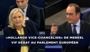 Le Pen: «Hollande vice-chancelier» de Merkel, vif débat au Parlement européen