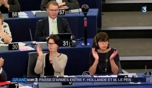 Marine Le Pen s'en prend à François Hollande au parlement européen