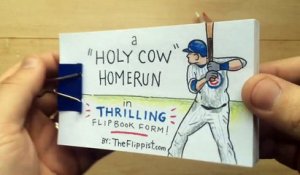 Flipbook en homage aux Chicago Cubs, Kyle Schwarber et Harry Caray fait par un fan de Baseball