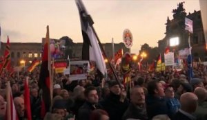 Premier anniversaire de Pegida, manifestations à Dresde