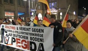 La manifestation islamophobe en Allemagne, à travers les télés