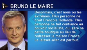 Bruno Le Maire attaque François Hollande et les socialistes