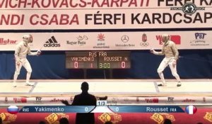 CdM sabre hommes Budapest 2015 - 1/2 finale Rousset (FRA) vs Yakimenko (RUS)