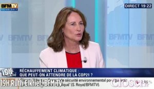 19h Ruth Elkrief : Ségolène Royal ne veut pas appeler les climatosceptiques des "connards"