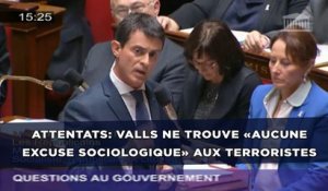 Attentats: Valls ne trouve «aucune excuse sociologique et sociale» aux terroristes