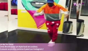 Vidéo : Chris Brown avec un style tout en couleur, il assure sa promo comme il peut !