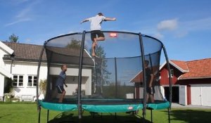 Trampoline backflip fail