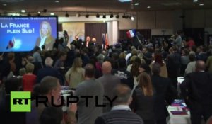 Marion Le Pen s'adresse à ses partisans après l’échec aux régionales