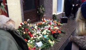 Tributes at apartment where David Bowie lived in Berlin in the 70s