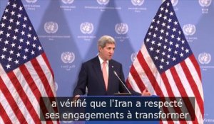 John Kerry annonce la levée des sanctions économiques contre l'Iran