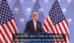 John Kerry annonce la levée des sanctions économiques contre l'Iran