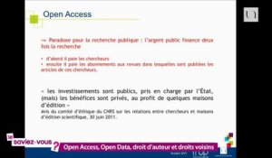 Le saviez-vous ? "Open Access, open data, droit d'auteur et droits voisins", conférence de Carine Bernault