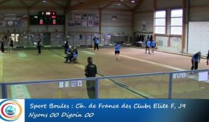 Tir progressif, premier tour, Club Elite Féminin, J9, Nyons vs Digoin, Sport Boules, saison 2015-2016