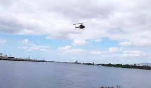 Crash d'un hélicoptère à Pearl Harbor (Hawaï)
