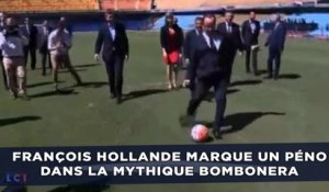 François Hollande marque un péno dans la mythique Bombonera