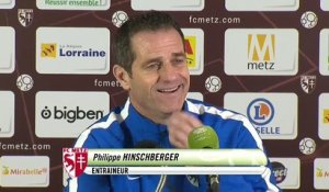 Réaction de Philippe Hinschberger après FC Metz - Stade Brestois 29