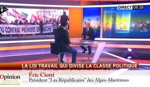 Loi Travail - Éric Ciotti (LR) : « On manipule ces jeunes avec des idées fausses »