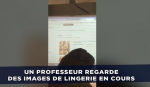 Un professeur regarde des images de lingerie en cours