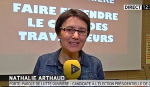 Nathalie Arthaud annonce sa candidature à l'élection présidentielle en 2017
