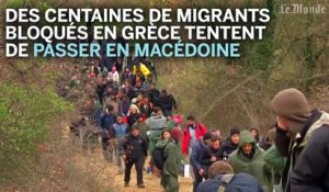 La marche des migrants pour contourner les barbelés de Macédoine