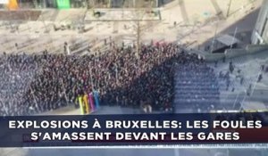 Explosions à Bruxelles: Les foules s'amassent devant les gares