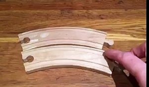 Illusion d'optique avec des rails en bois