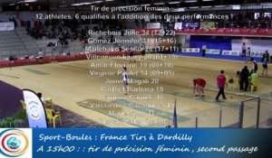 Deuxième passage, tir de précision féminin, France Tirs 2016, Sport Boules, Dardilly 2016