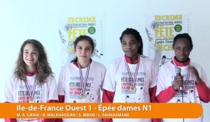 Ile de France Ouest, vainqueur épée dames par équipe #fdjescrime 2016