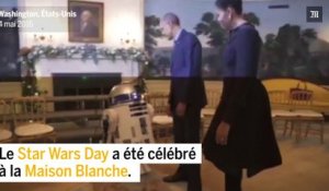 Les Obama dansent avec des stormtroopers et R2D2 pour le Star Wars Day