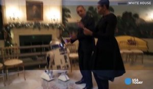 Le couple Obama danse avec des Storm­troo­pers et R2-D2