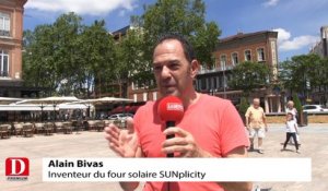 Alain Bivas présente son invention, le four solaire