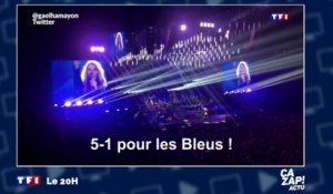 Céline Dion donne le score du match de l'équipe de France en plein concert !