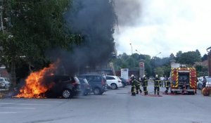 Une voiture prend feu à Abbeville