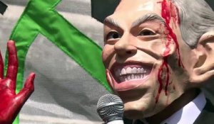 Manifestation contre Tony Blair après le rapport sur la guerre en Irak