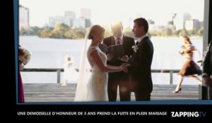 Une demoiselle d’honneur de 3 ans prend la fuite en plein mariage (Vidéo)