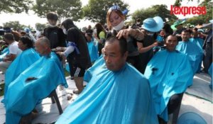 900 Sud-Coréens se rasent la tête pour protester contre un bouclier antimissile