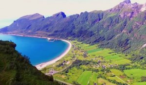 Superbe paysage de Norvège vu d'un Drone