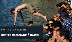 Compétition et baignade au bassin de la Villette