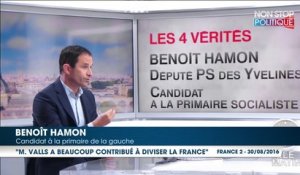 Benoît Hamon accuse Manuel Valls de "diviser le pays"