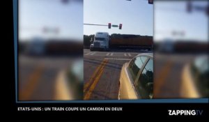 Etats-Unis : Un camion se fait couper en deux par un train (vidéo)
