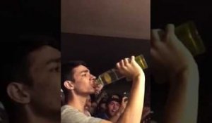 Un étudiant boit une bouteille entière de vodka pour gagner un pari !