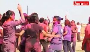 Youths play Holi with full of Masti