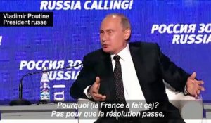 Syrie: Poutine accuse la France d'"envenimer la situation"