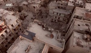 Survol en drone d'Alep en Syrie après 5 ans de guerre