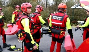 Saint-Quentin :  exercice de sauvetage  de personnes  dans le marais d'Isler