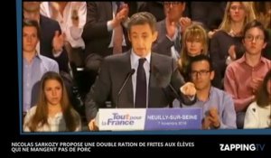 Nicolas Sarkozy contre les menus de substitution, il propose "une double ration de frites" (Vidéo)