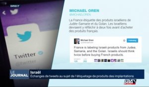 Israël : tweets au sujet de l'étiquetage des produits des implantations