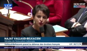 Assemblée nationale : Najat Vallaud-Belkacem prend la défense des petits français nuls en math